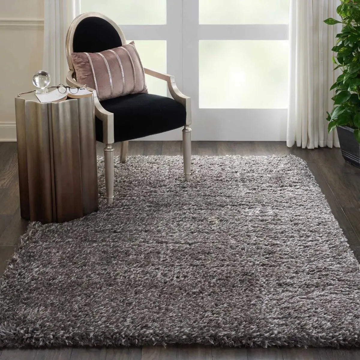 Luxe Shag LXS01 Charcoal Grey Rug