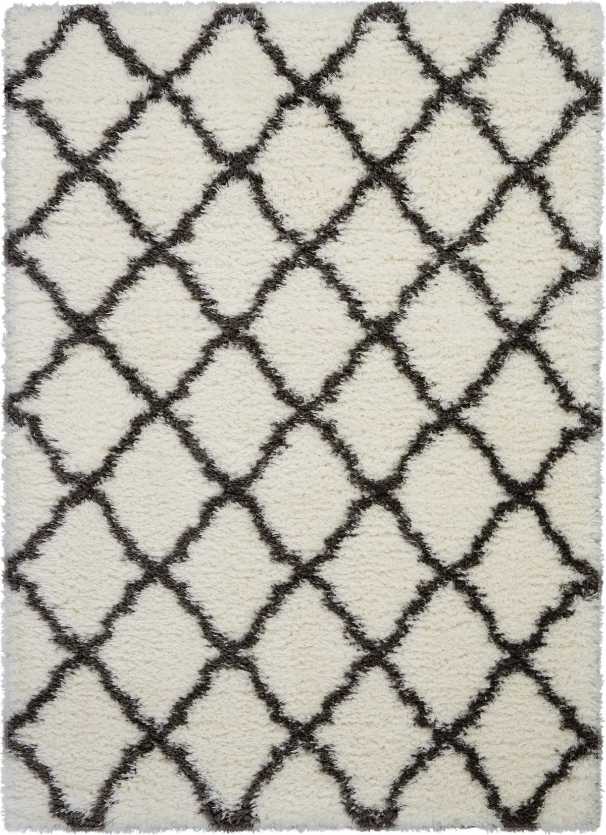 Luxe Shag LXS02 Ivory/Charcoal Rug - Rug & Home