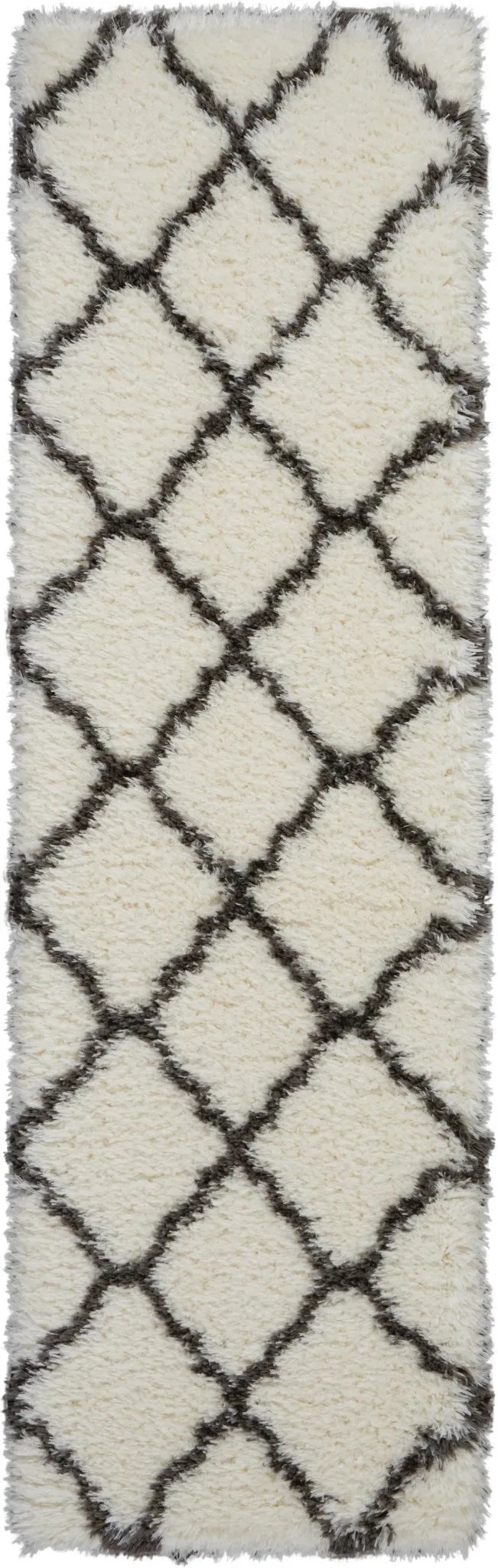 Luxe Shag LXS02 Ivory/Charcoal Rug - Rug & Home