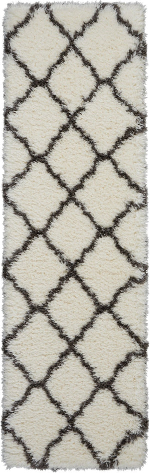 Luxe Shag LXS02 Ivory/Charcoal Rug - Rug & Home
