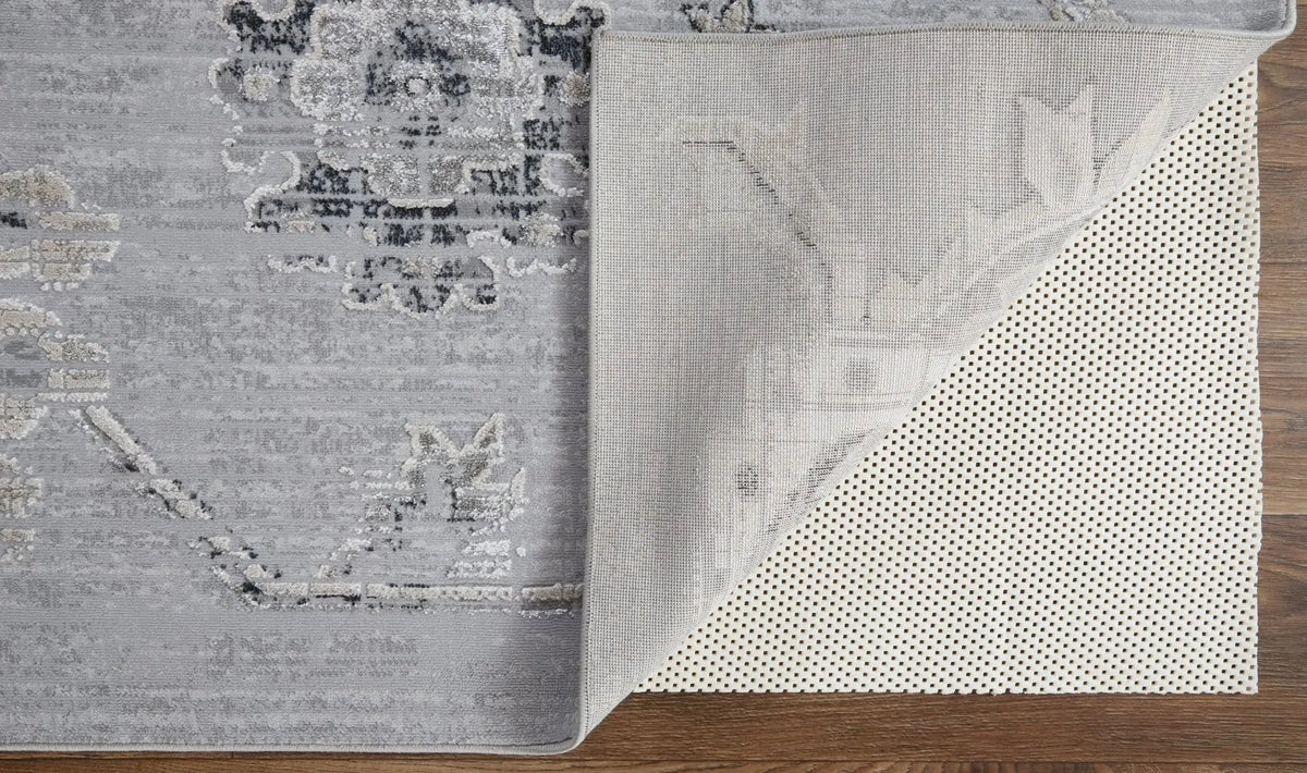 Macklaine MCK39FQF Silver/Black Rug