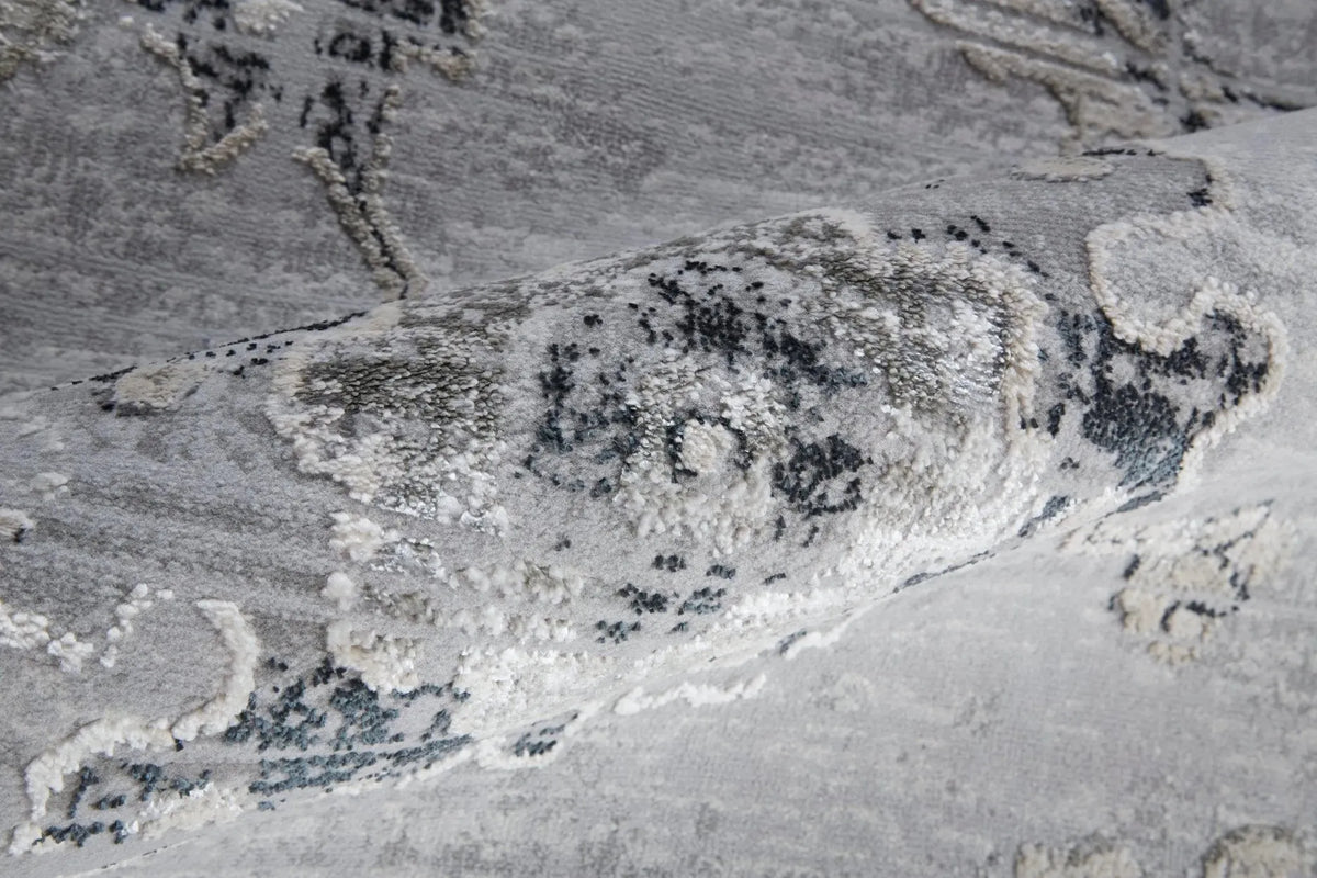 Macklaine MCK39FQF Silver/Black Rug