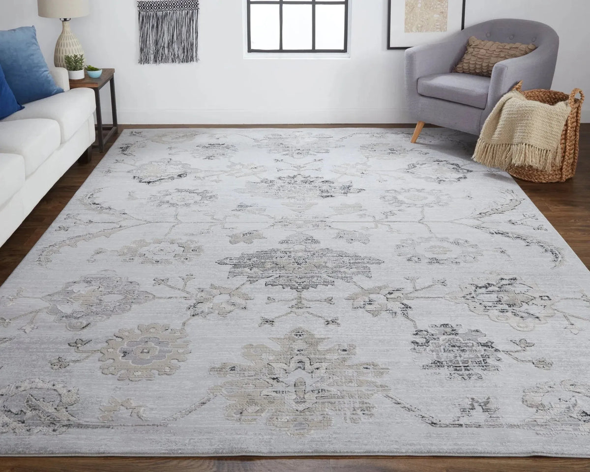 Macklaine MCK39FQF Silver/Black Rug