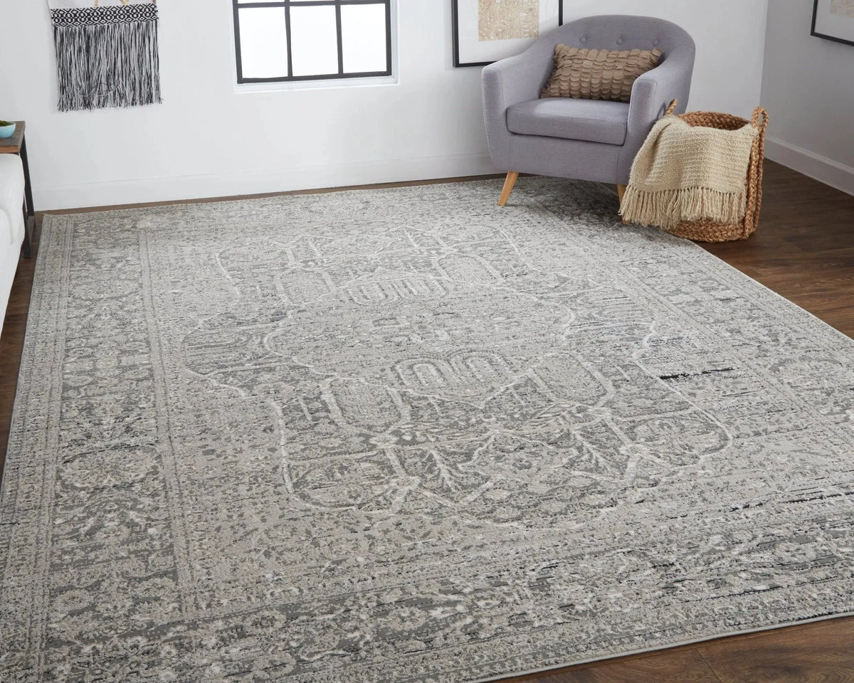 Macklaine MCK39FRF Grey/Silver Rug