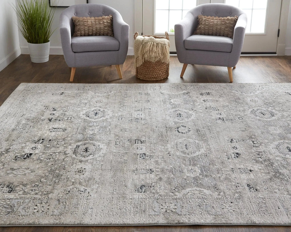 Macklaine MCK39FUF Grey/Silver Rug