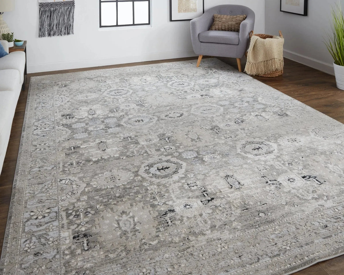Macklaine MCK39FUF Grey/Silver Rug