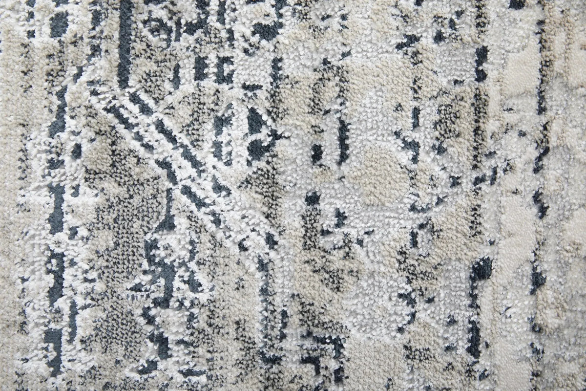Macklaine MCK39LEF Taupe/Black Rug