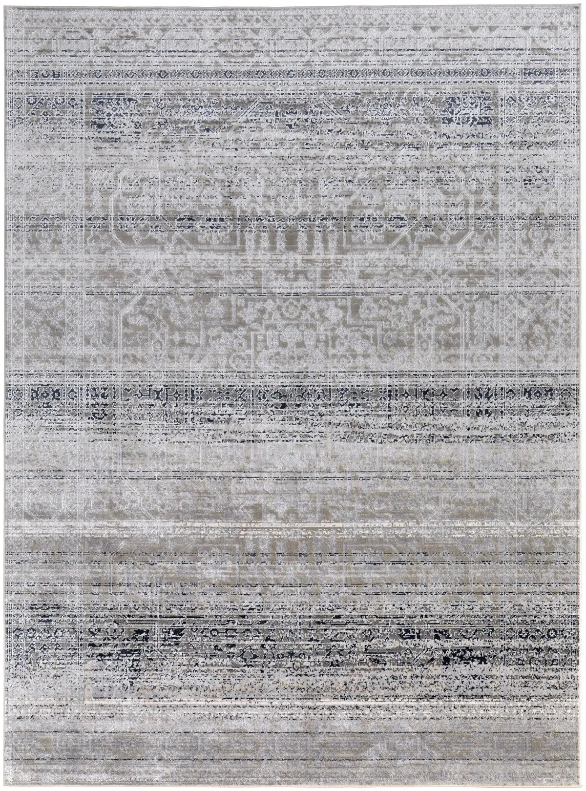 Macklaine MCK39LEF Taupe/Black Rug