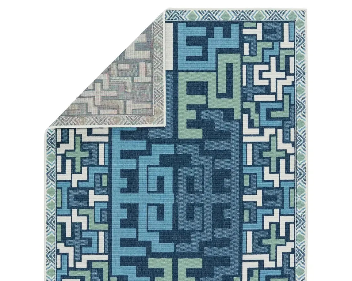 Mahaba MAH11 Blue/Green Rug
