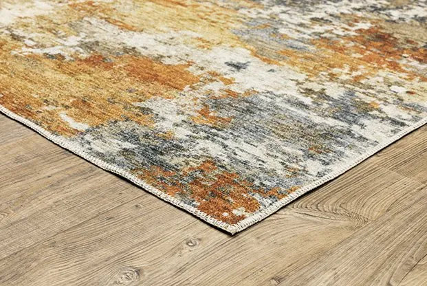 Malibu MAL05 Blue/Gold Rug - Rug & Home