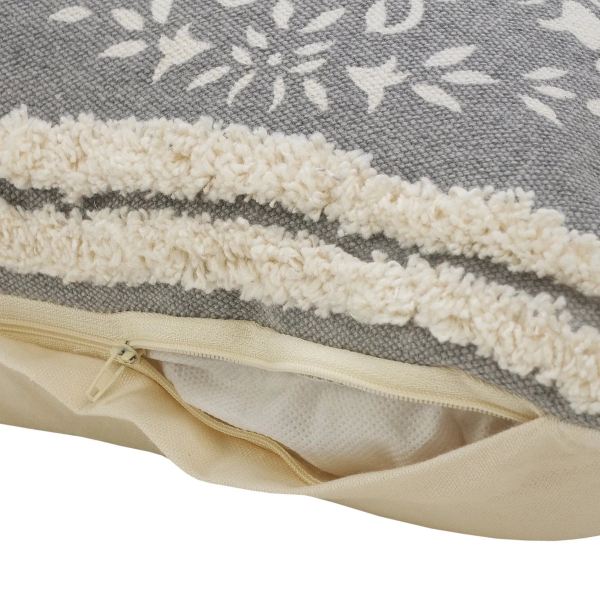 Mandala Lr07655 Gray/White Pillow