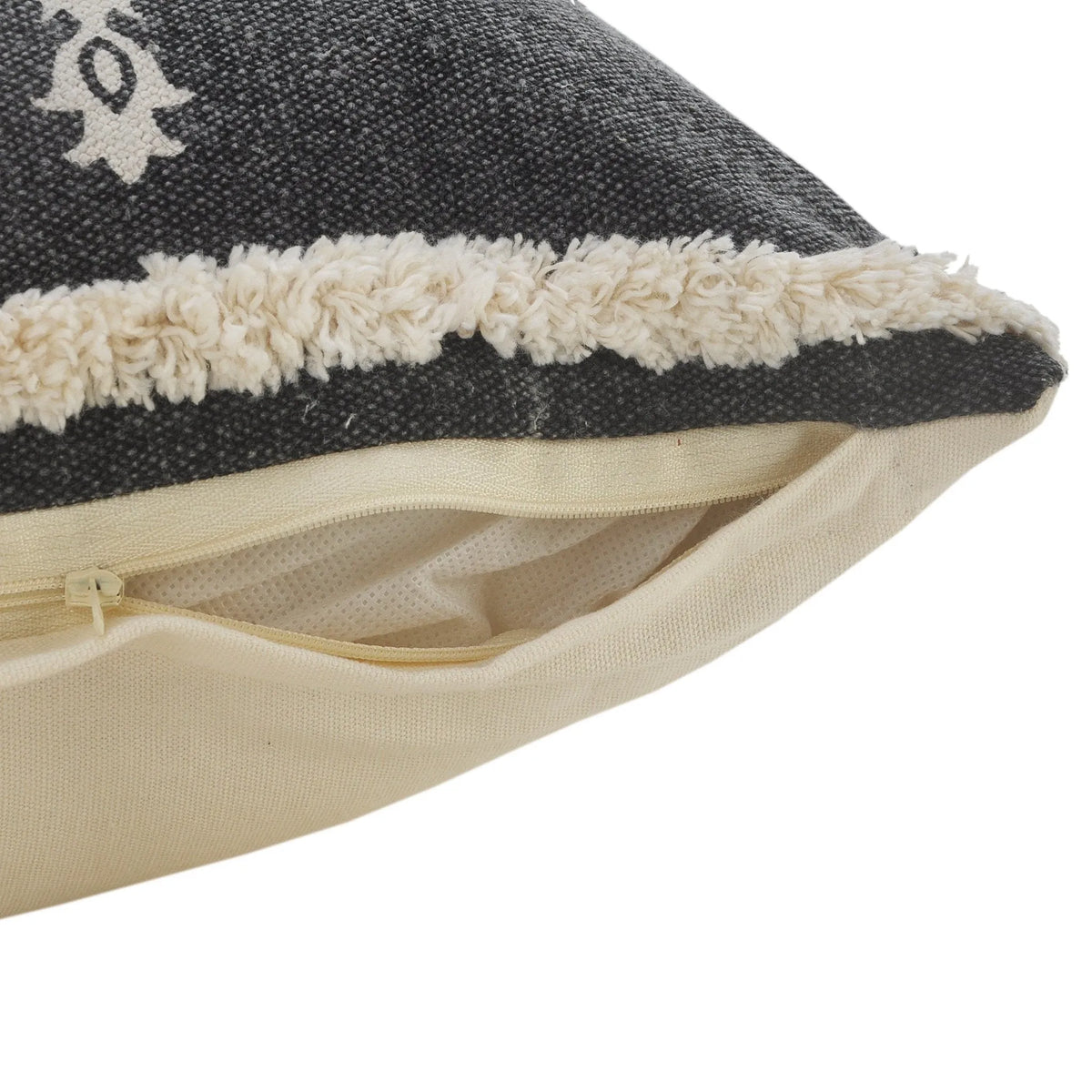 Mandala Lr07657 Dark Gray/White Pillow