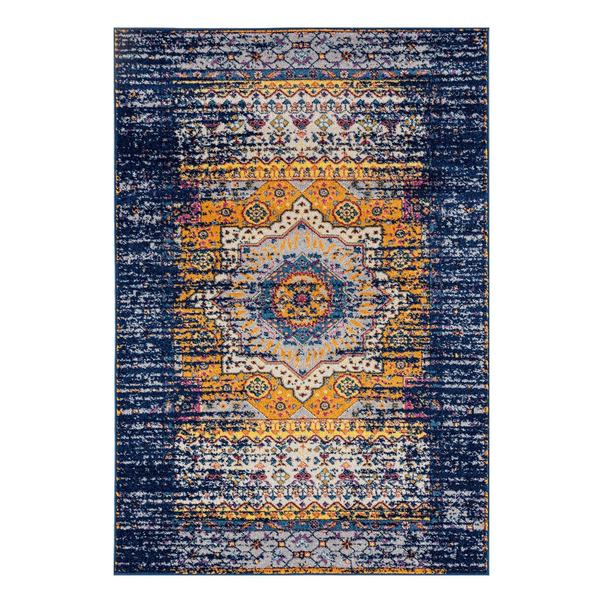 Manhattan MAN-34 Navy/Orange Rug - Rug & Home