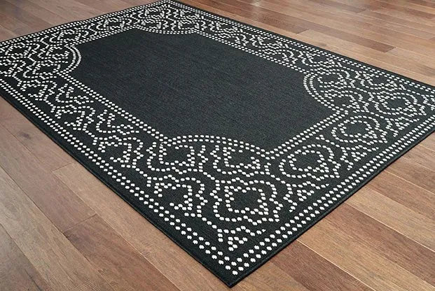 Marina 1247K Black Ivory Rug - Rug & Home