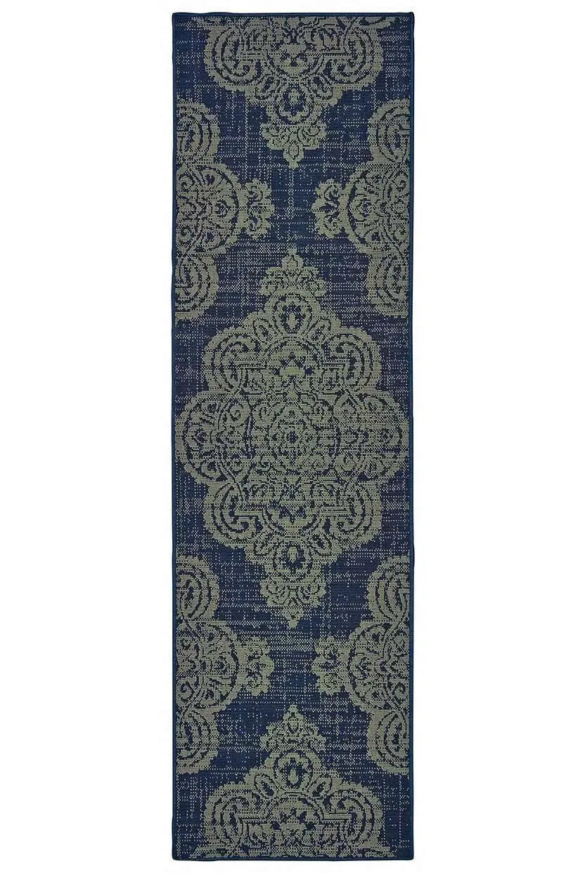 Marina 5929B Navy Grey Rug - Rug & Home