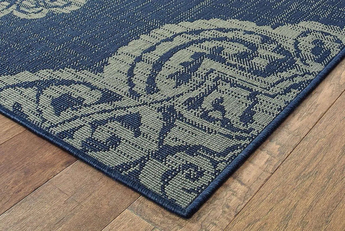 Marina 5929B Navy Grey Rug - Rug & Home