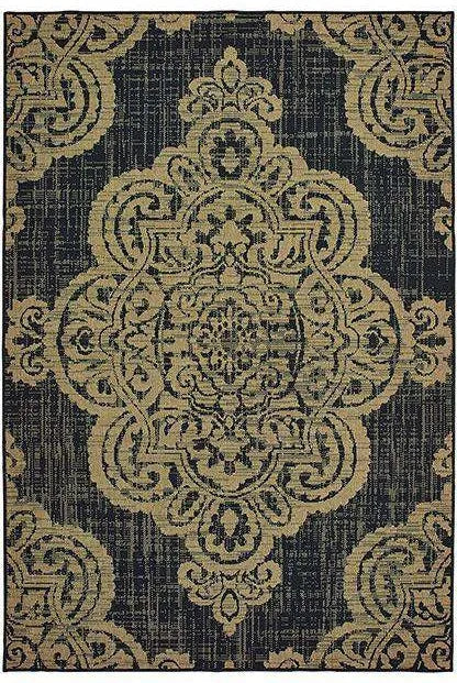 Marina 5929K Black Tan Rug - Rug & Home