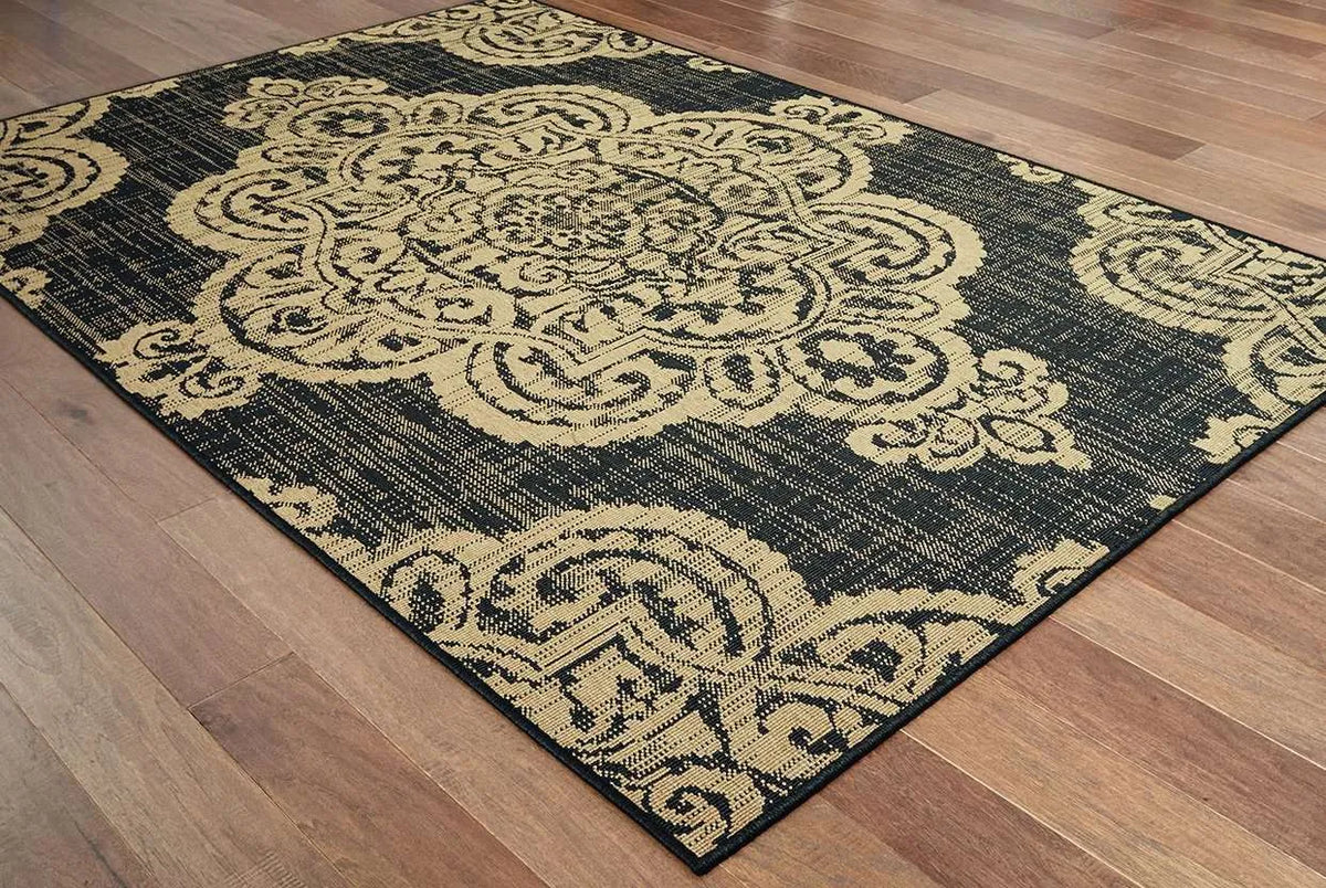 Marina 5929K Black Tan Rug - Rug & Home