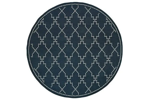 Marina 7765B Navy Ivory Rug