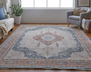 Marquette MRQ39GRF Grey/Red Rug - Rug & Home