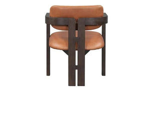 Martina Distressed Leather/Wood Dining Arm Chair - Rug & Home