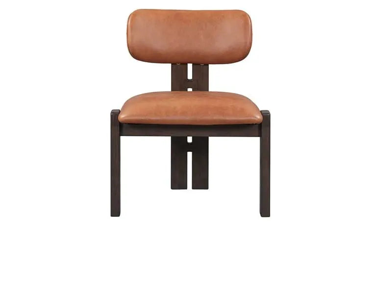 Martina Distressed Leather/Wood Dining Chair - Rug & Home