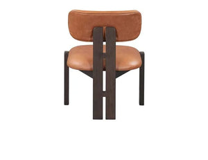 Martina Distressed Leather/Wood Dining Chair - Rug & Home