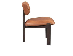 Martina Distressed Leather/Wood Dining Chair - Rug & Home