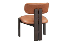 Martina Distressed Leather/Wood Dining Chair - Rug & Home