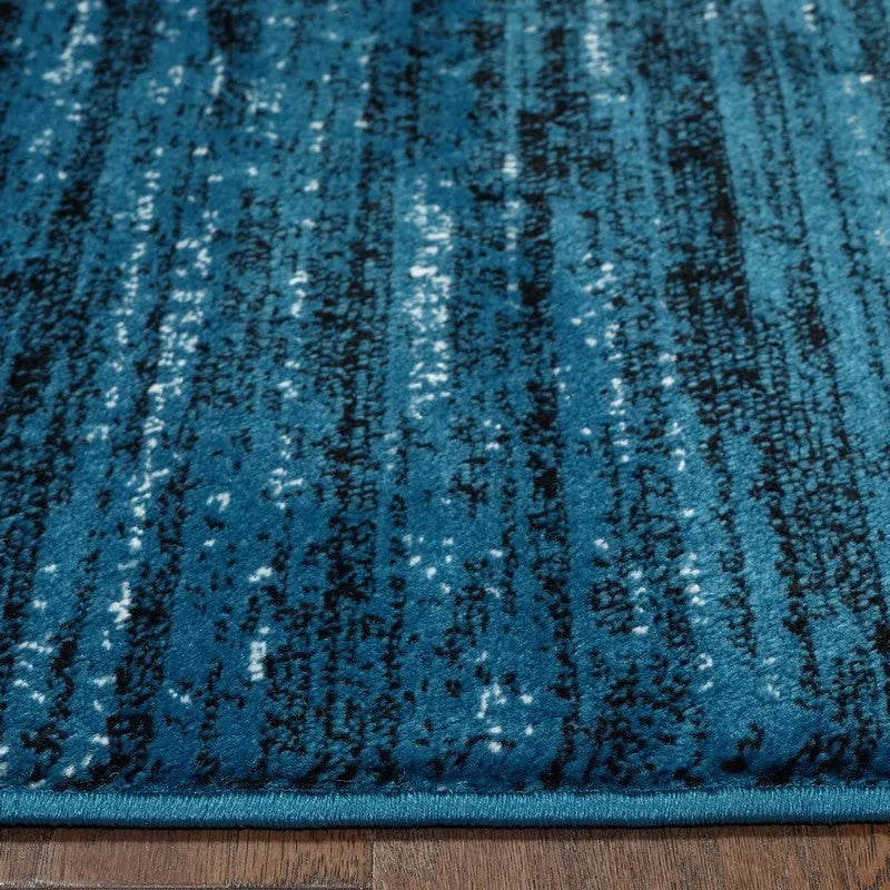 Matrix LR81197 Soft Blue / Black Rug - Rug & Home