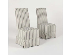 Melrose Upholstered Dining Chair Blue Stripe Set of 2 - Rug & Home