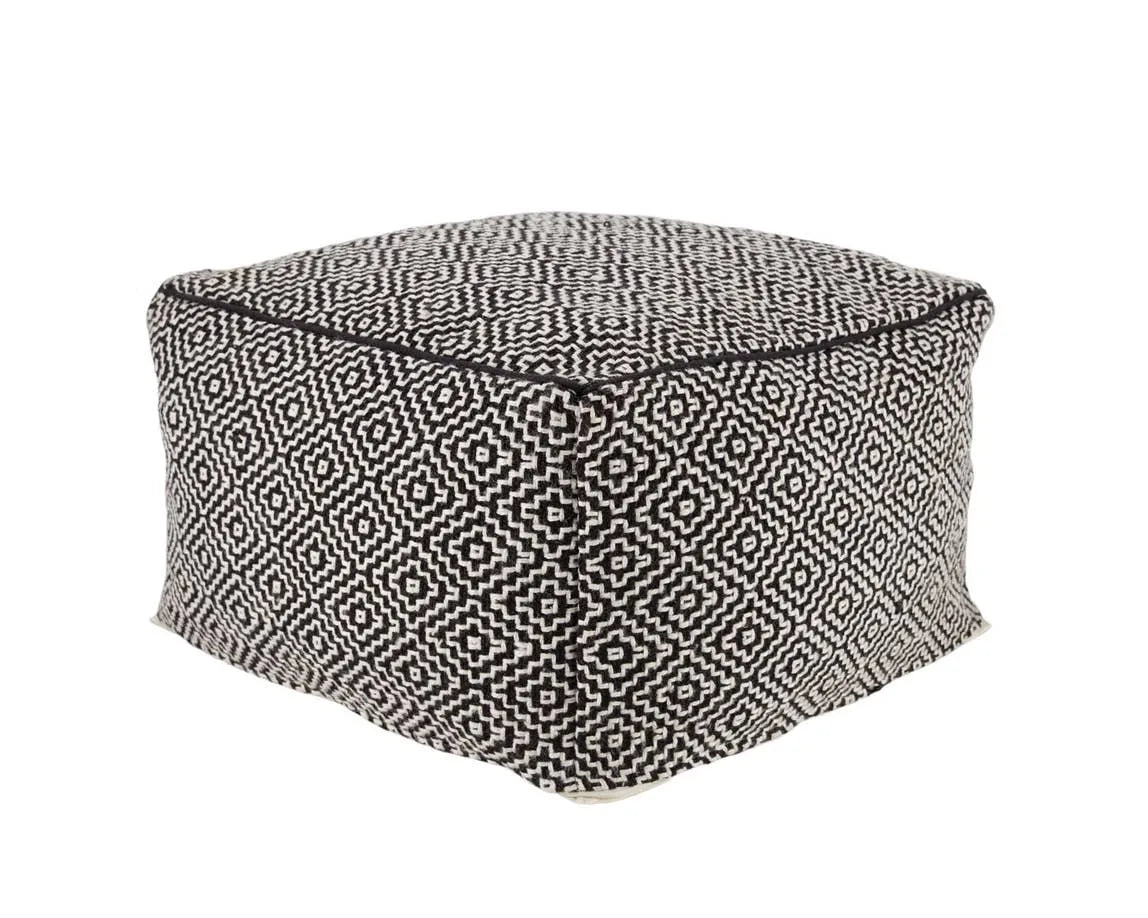 Merida MRD01 Black/White Pouf - Rug & Home