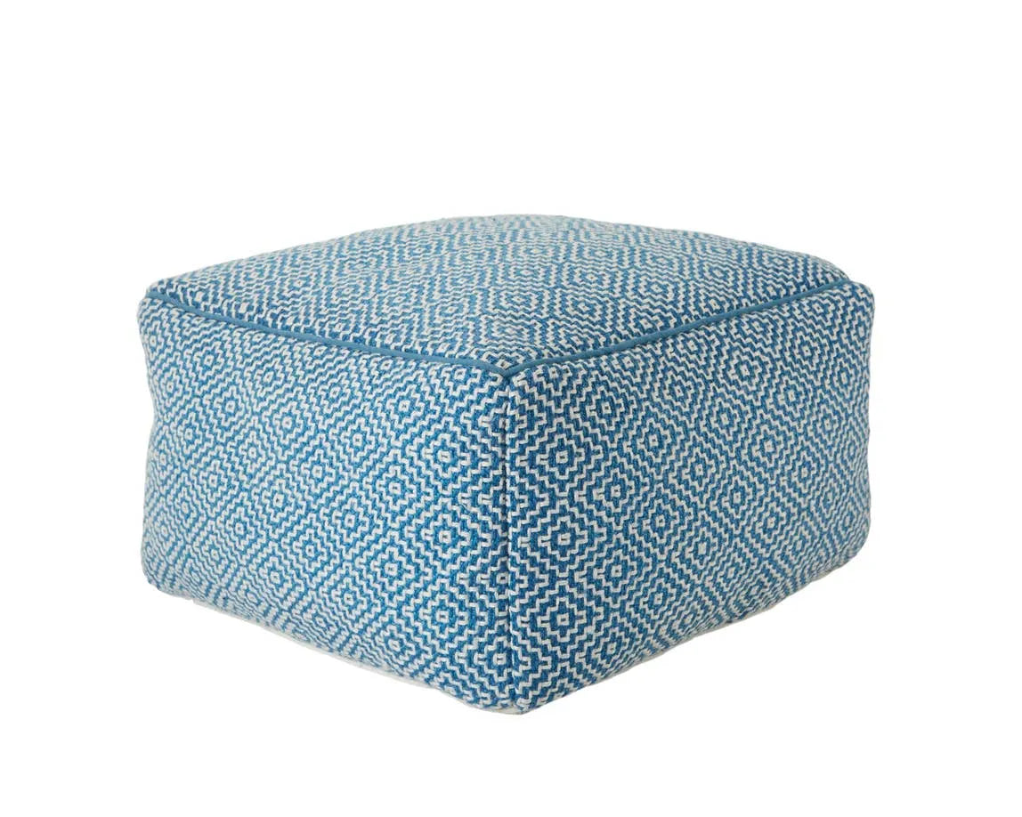 Merida MRD03 Blue/White Pouf - Rug & Home