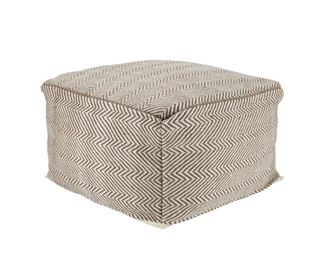 Merida MRD04 Taupe/White Pouf - Rug & Home