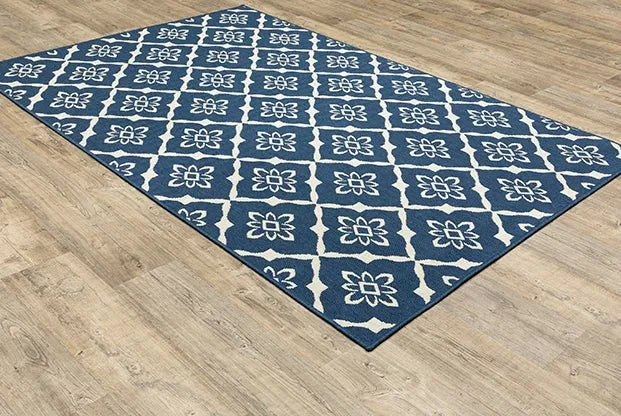 Meridian 5703B Navy/ Ivory Rug - Rug & Home