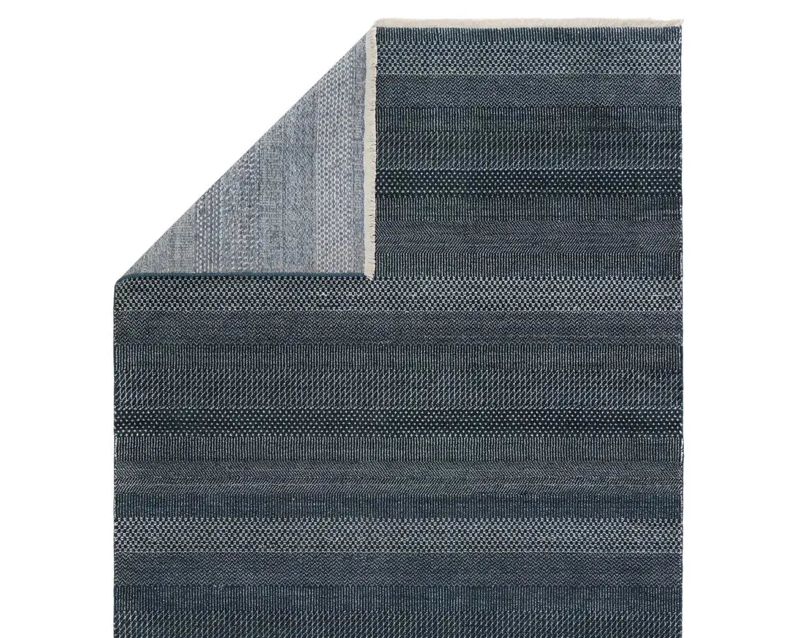 Merritt MER03 Deep Blue/Ivory Rug - Rug & Home