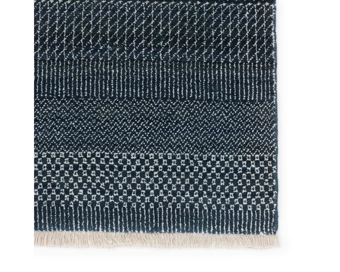 Merritt MER03 Deep Blue/Ivory Rug - Rug & Home