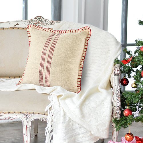 Merry 07937REI Red/Ivory Pillow - Rug & Home