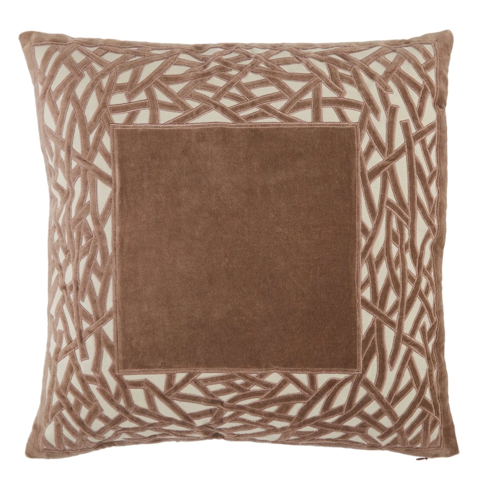 Mezza Mez01 Birch Brown/Cream Pillow - Rug & Home