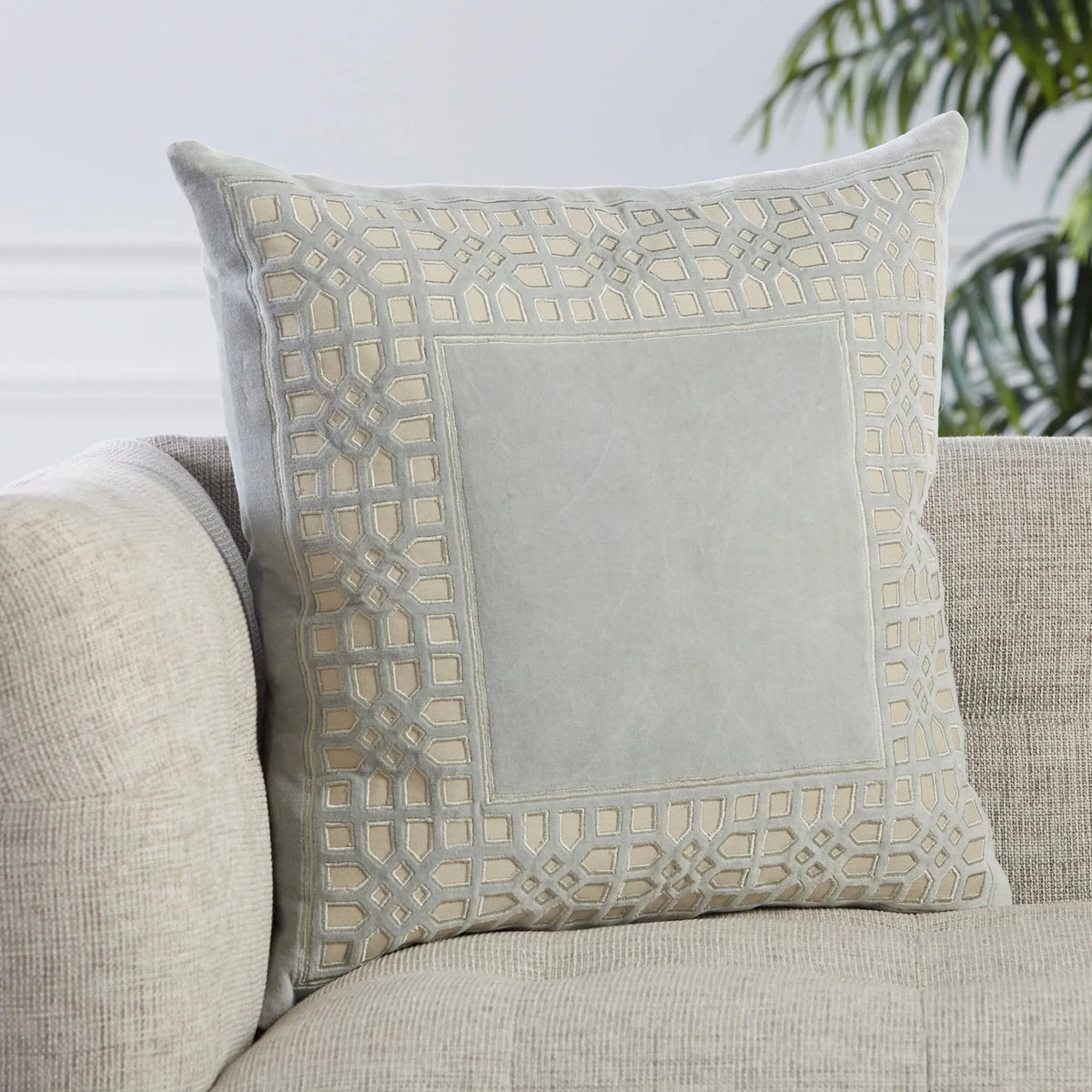 Mezza Mez02 Azilane Light Blue/Cream Pillow - Rug & Home