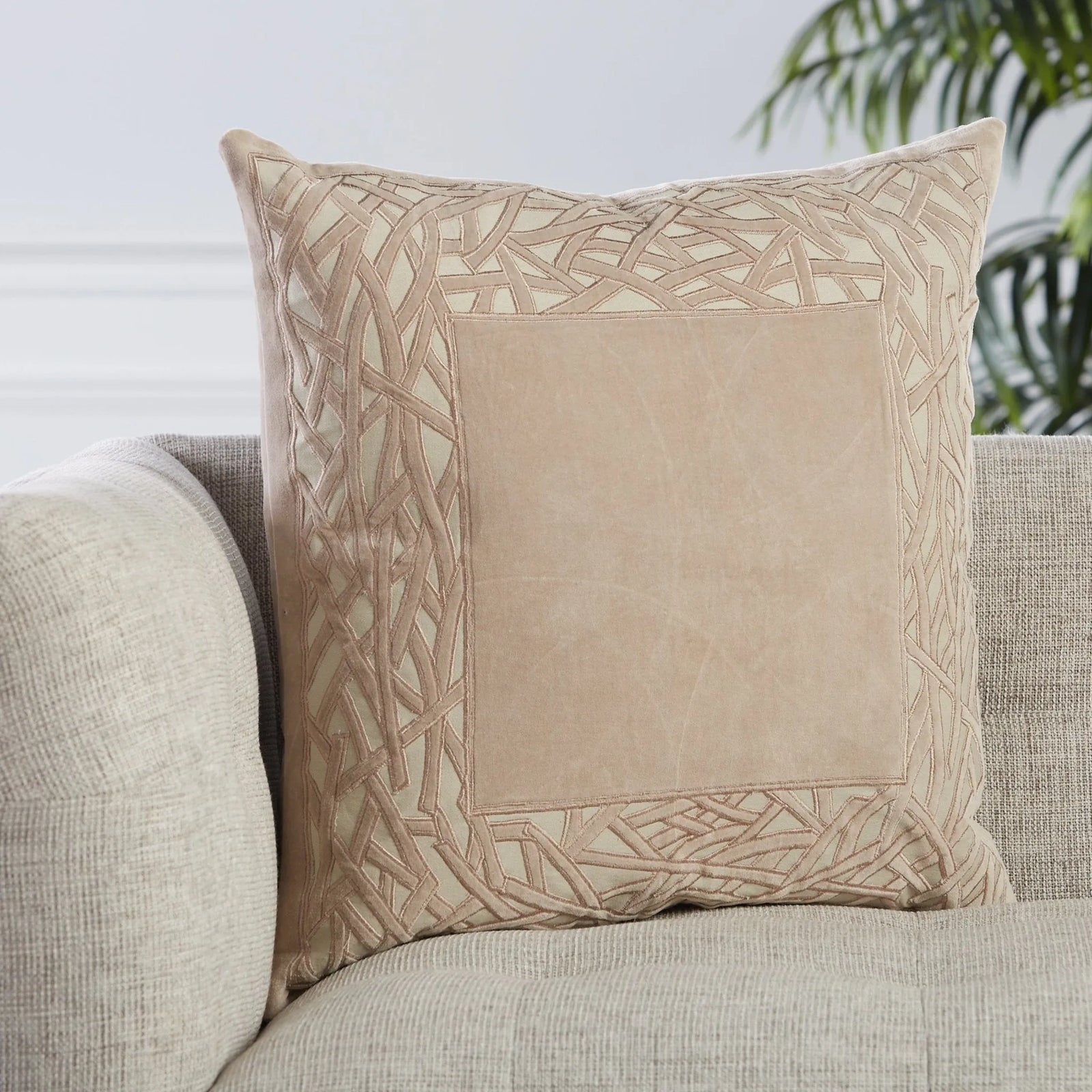 Mezza Mez05 Birch Tan/Taupe/Cream Pillow - Rug & Home