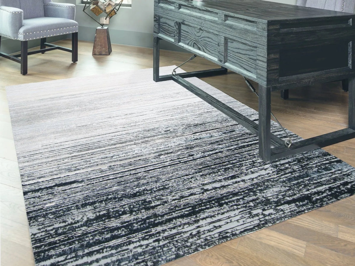 Micah 3337F Black/Silver Rug - Rug & Home