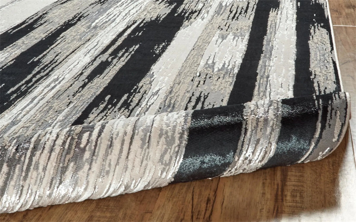 Micah 3338F Black/Silver Rug - Rug & Home