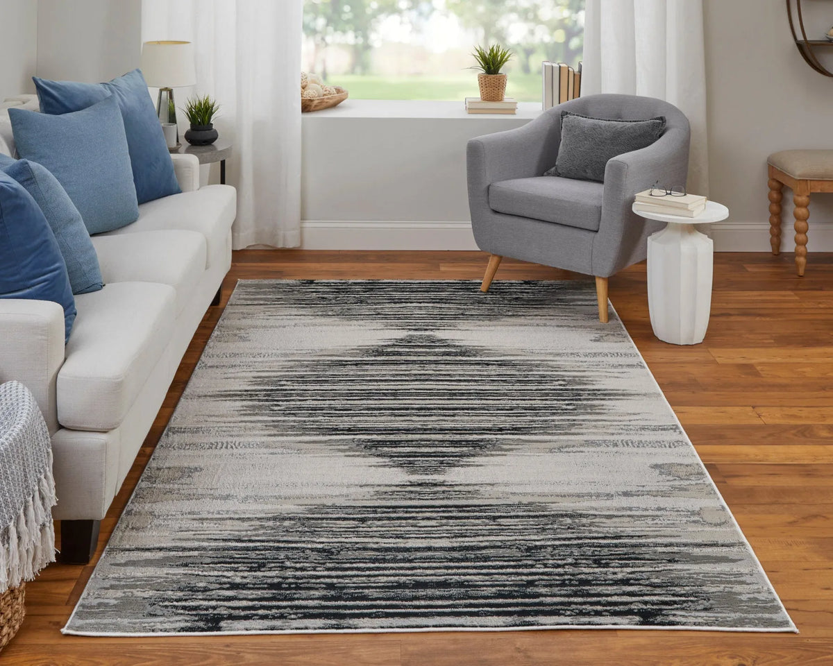 Micah 69439LRF Black/Silver Rug