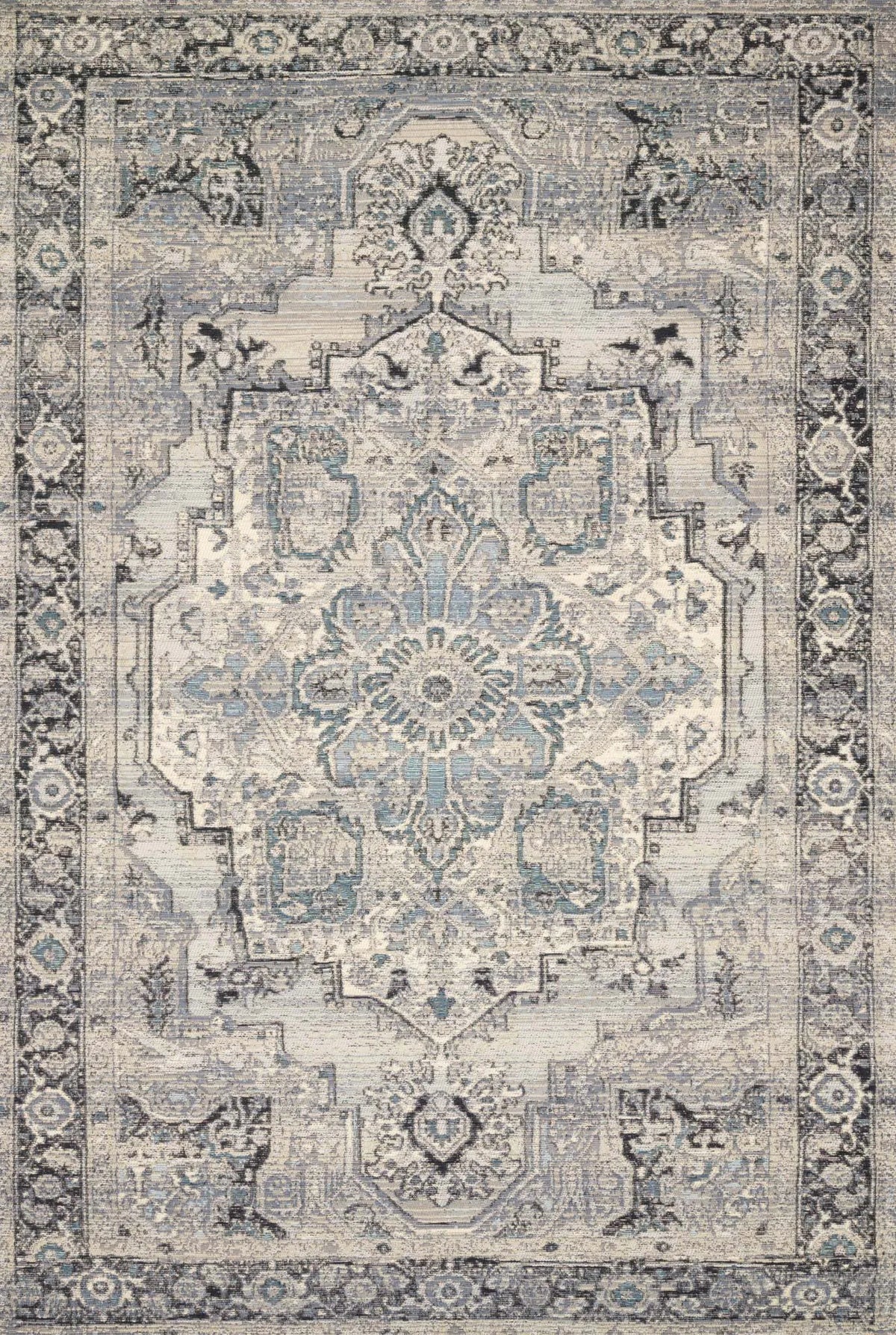 Mika MIK-01 Grey/Blue Rug - Rug & Home