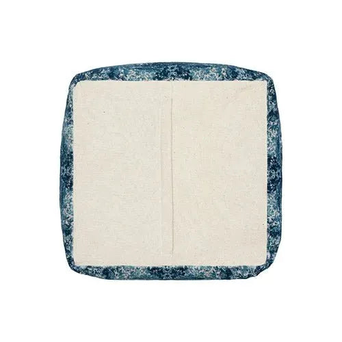 Milano 34103BLO Blue/Ivory Pouf