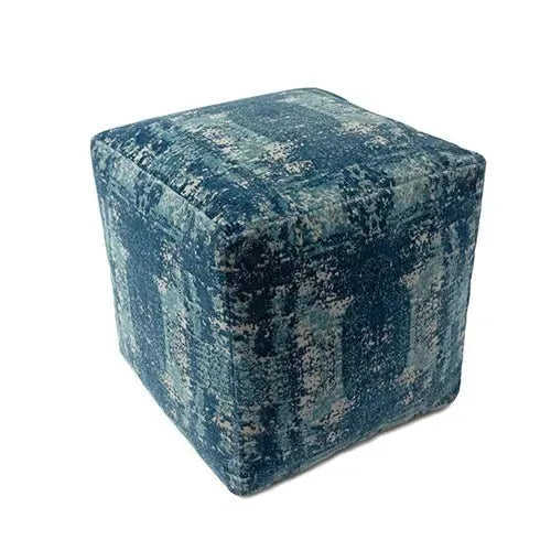 Milano 34103BLO Blue/Ivory Pouf