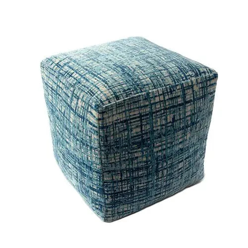 Milano 34104BLO Blue/Ivory Pouf