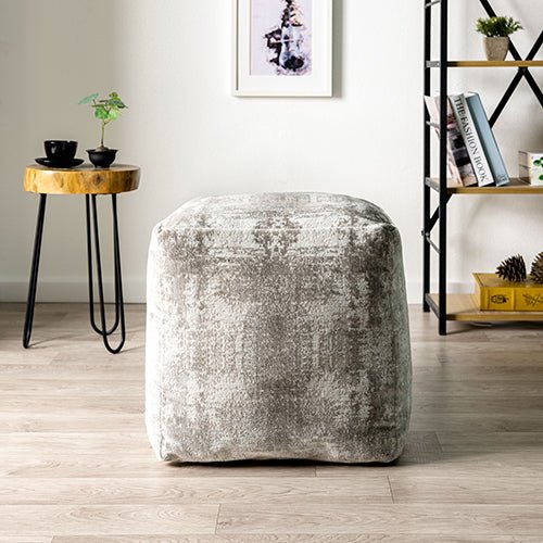 Milano 34105GBG Grey/Beige Pouf - Rug & Home