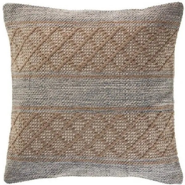 Mindy 07432BEI Beige/Grey Pillow - Rug & Home